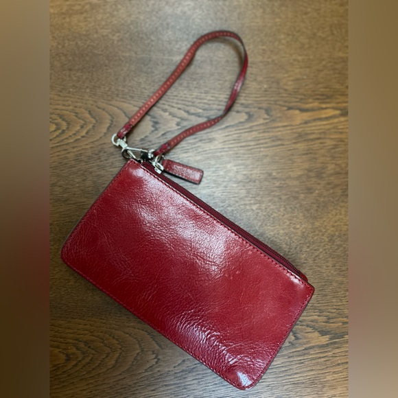 Genuine Leather mini wallet/clutch/w detachable strap and attached mirror. 4x7.5 - Picture 3 of 5